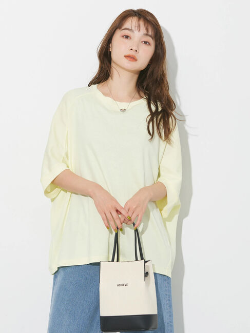 AMERICAN HOLIC「キレイCottonドルマンカットプルオーバー」|Tシャツ・カットソー|ライトイエロー