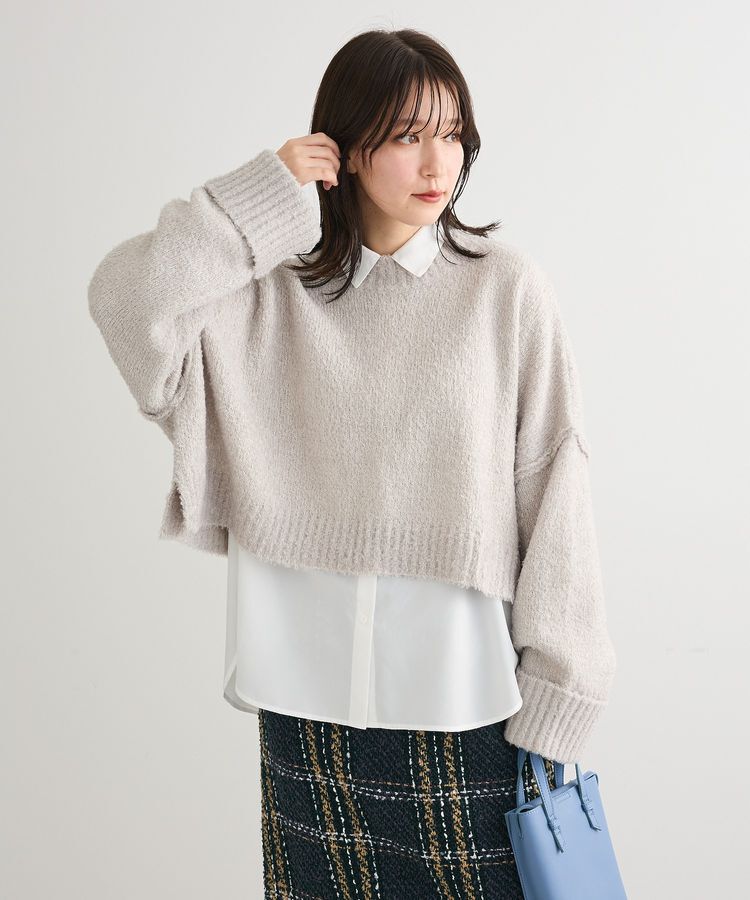 Green Parks「・Petit Fleur ブークレワイドニット」|ニット・セーター|