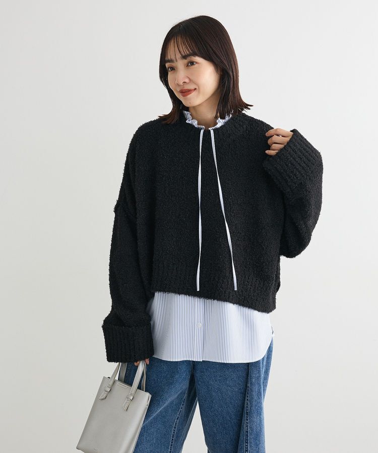 Green Parks「・Petit Fleur ブークレワイドニット」|ニット・セーター|