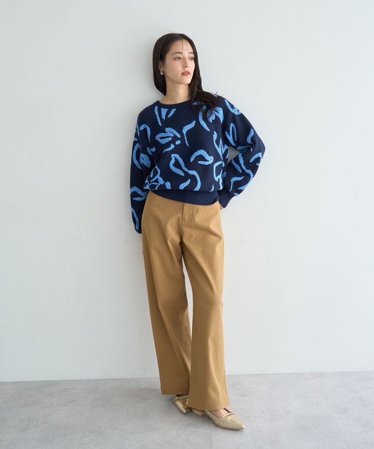 YECCA VECCA「アート柄ふくれジャガードニット」|ニット・セーター|