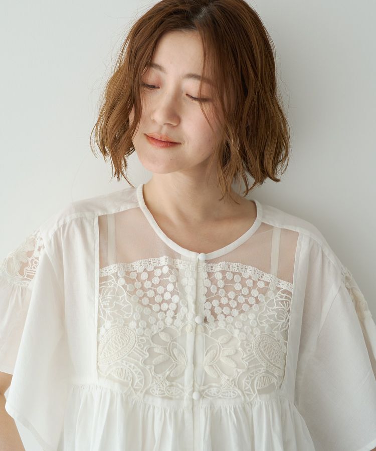YECCA VECCA「刺繍レースブラウス」|シャツ・ブラウス|
