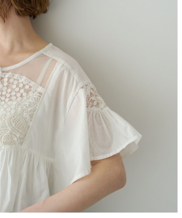 YECCA VECCA「刺繍レースブラウス」|シャツ・ブラウス|