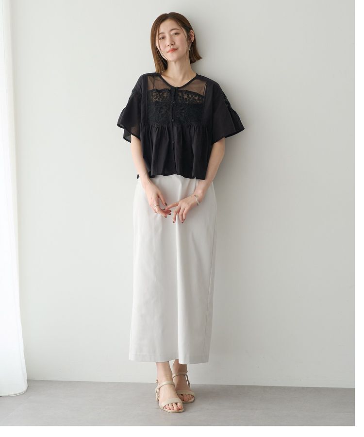 YECCA VECCA「刺繍レースブラウス」|シャツ・ブラウス|