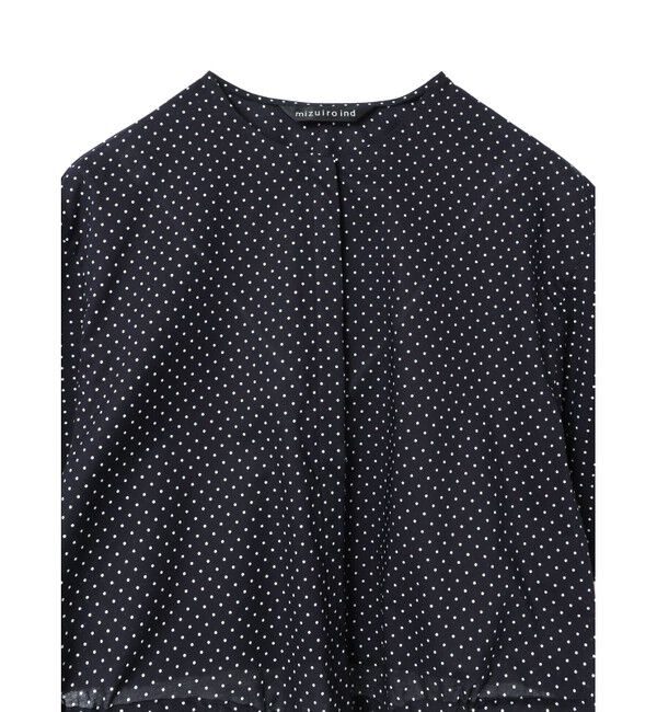mizuiro ind「mizuiro ind ドットドローストリングシャツ」|シャツ・ブラウス|