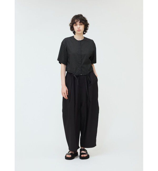 mizuiro ind「mizuiro ind ドットドローストリングシャツ」|シャツ・ブラウス|