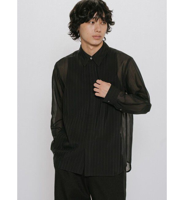 MIDIUMISOLID「MIDIUMISOLID Men&rsquo;s シアーストライプシャツ」|シャツ・ブラウス|