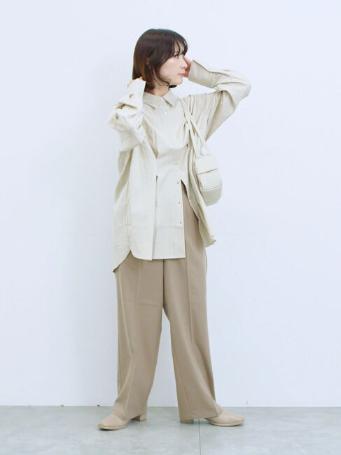 Samansa Mos2 blue「◎マットサテンタックシャツ」|シャツ・ブラウス|