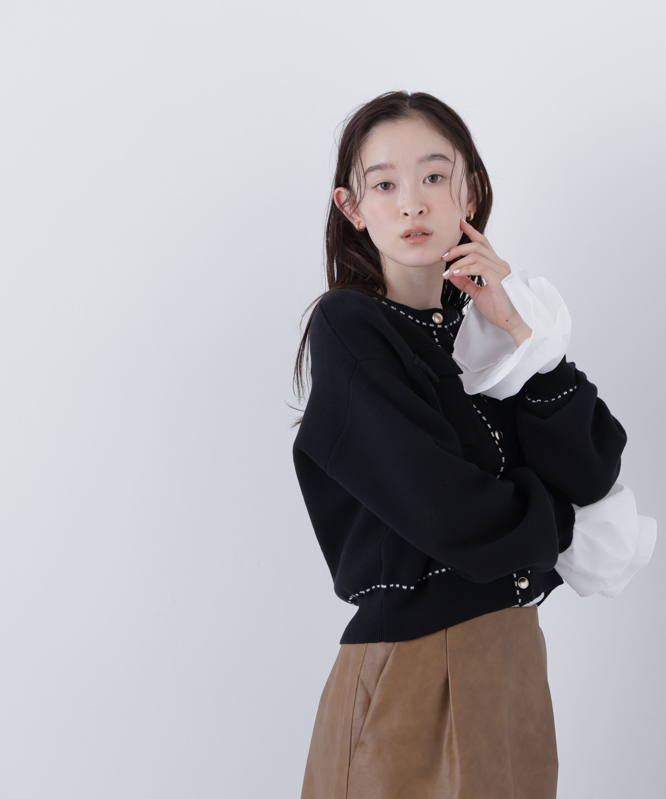  「〈N.〉ステッチニットジャケット」|ニット・セーター|