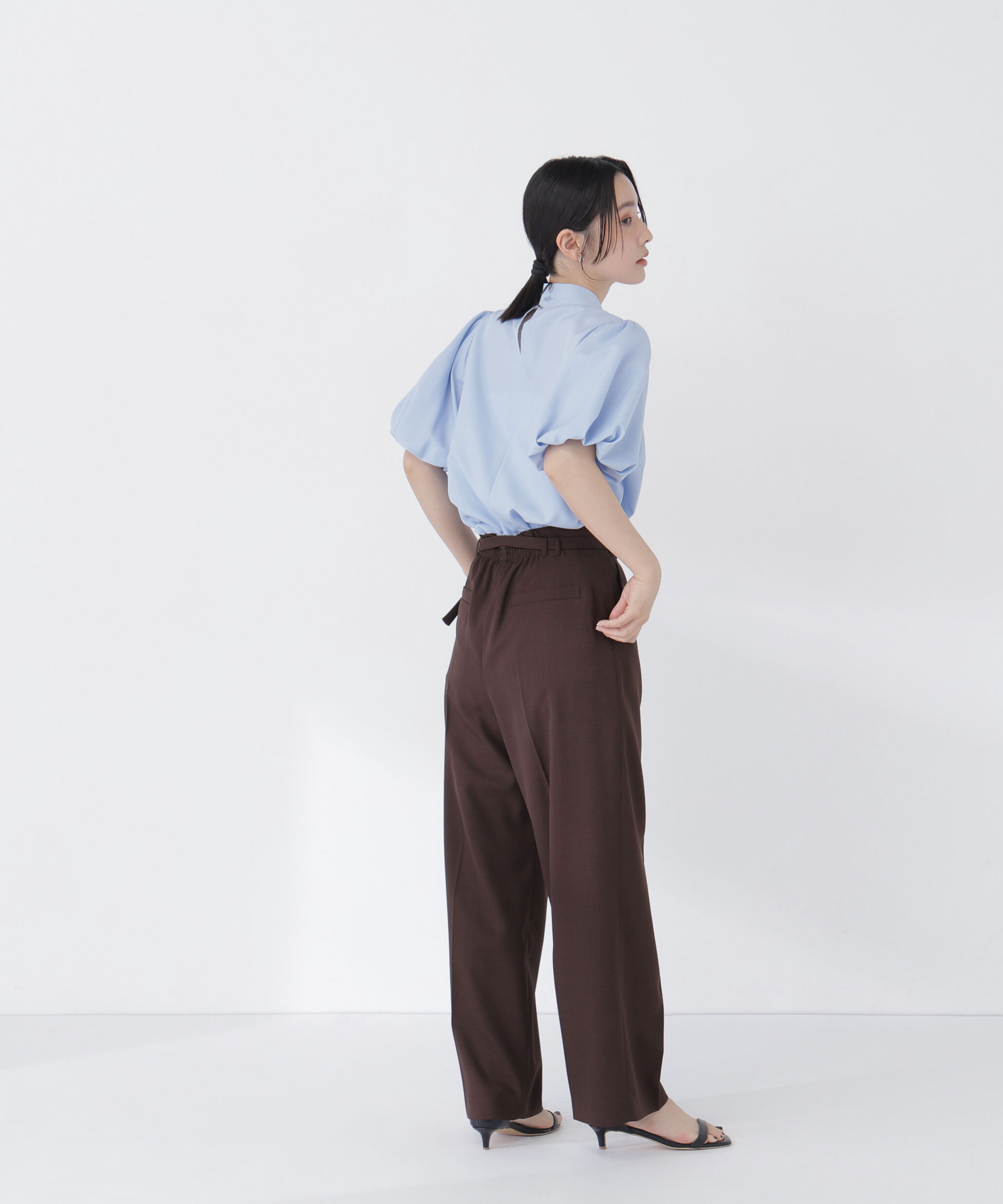  「ベルテッドタックワイドパンツ」|その他|