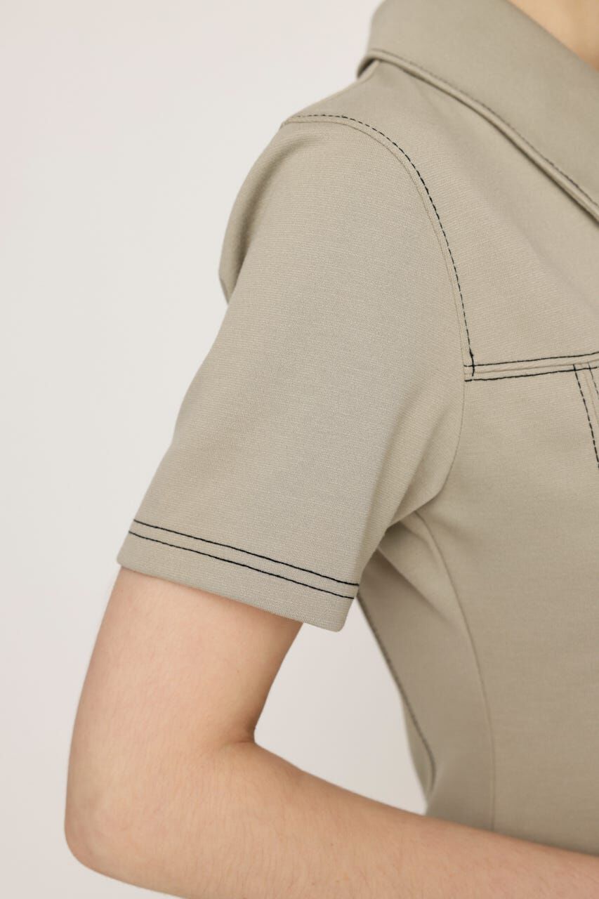 SLY「FRONT ZIP SIDE PLEATS ショートワンピース」|ワンピース|