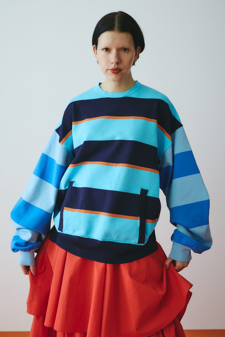 HeRIN.CYE「Border boy knit tops」|ニット・セーター|柄BLU5