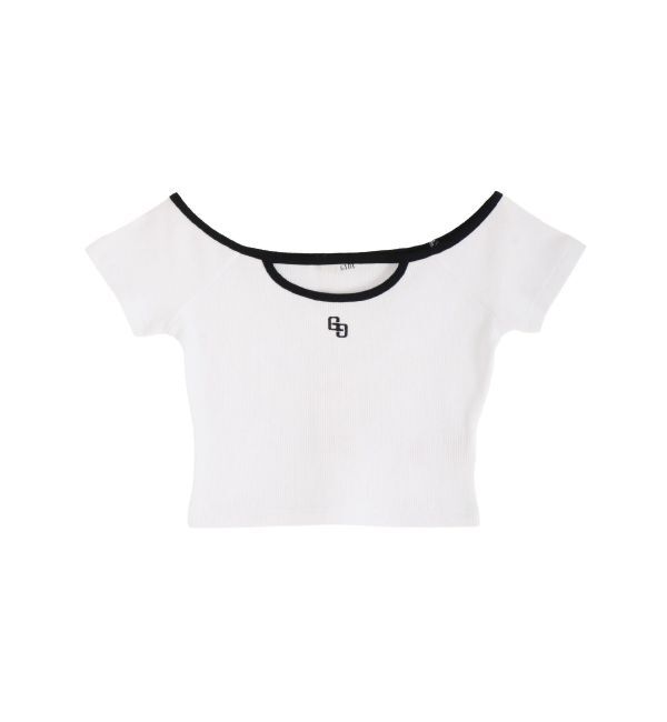 GYDA「フロントOPENテレコショートトップス」|Tシャツ・カットソー|