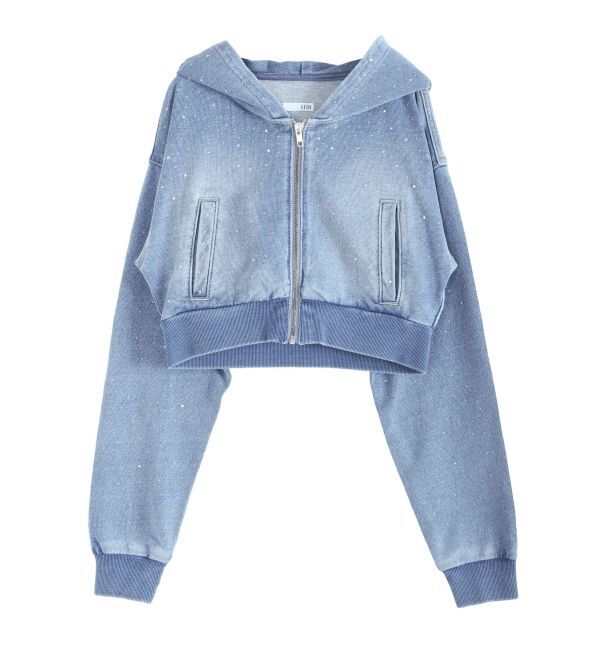 GYDA「gradation bijouカットデニムパーカー」|パーカー|