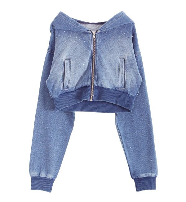 GYDA「gradation bijouカットデニムパーカー」|パーカー|