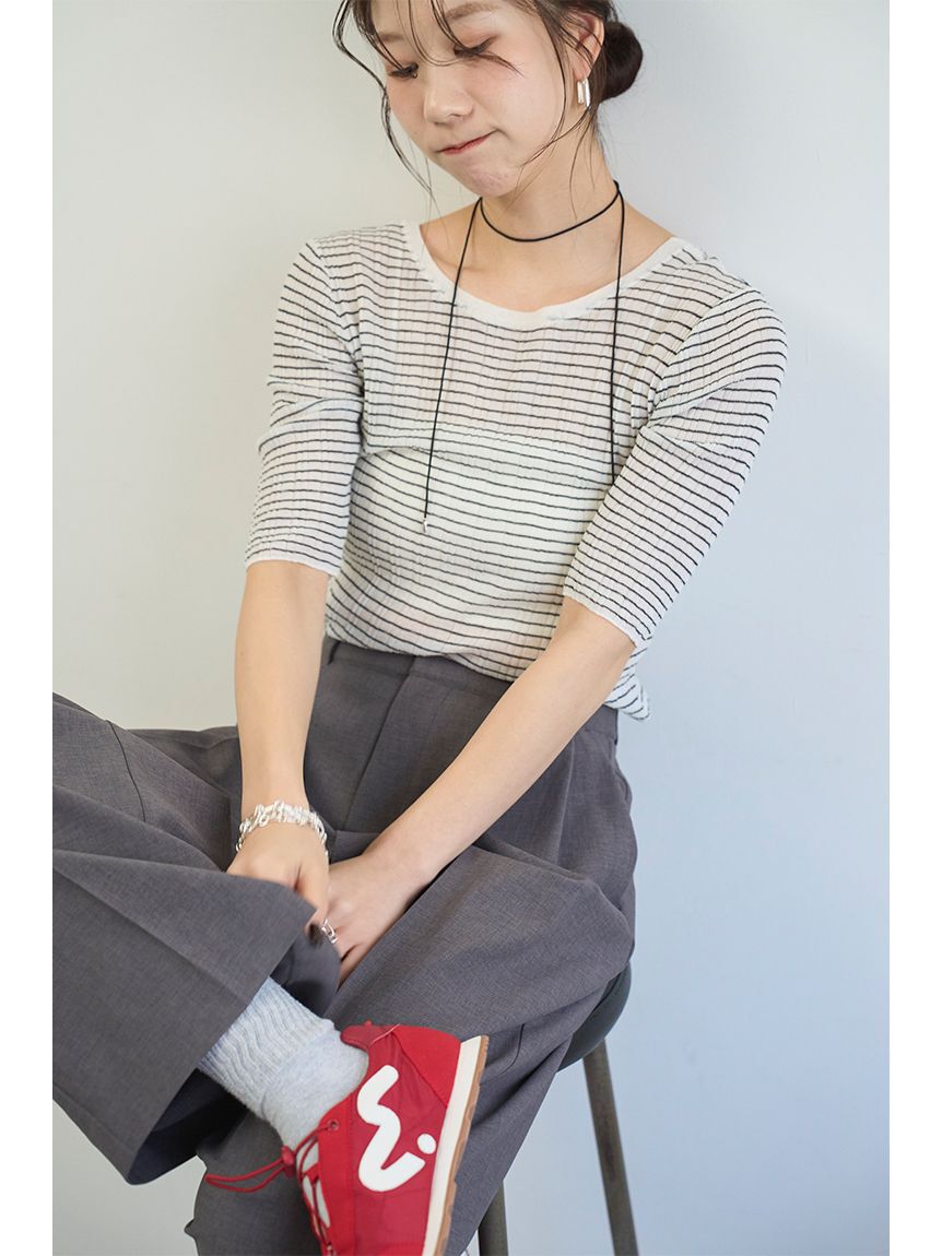 emmi atelier「2タックワイドパンツ【セットアップ対応】」|チノ|