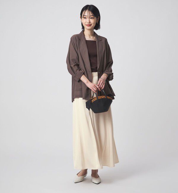 UNITED ARROWS green label relaxing「サテン セミナロー スカート」|フレア|