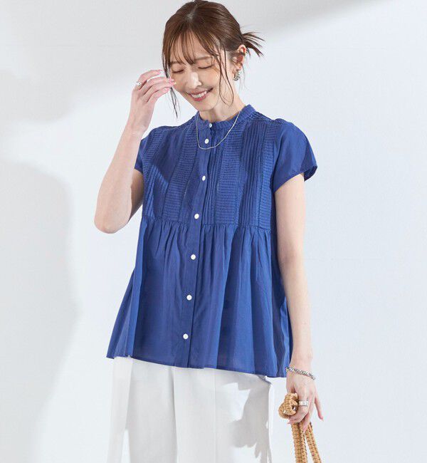 SHIPS Colors 「SHIPS Colors:〈手洗い可能〉コットン ピンタック ジョイント シャツ2◇」|シャツ・ブラウス|
