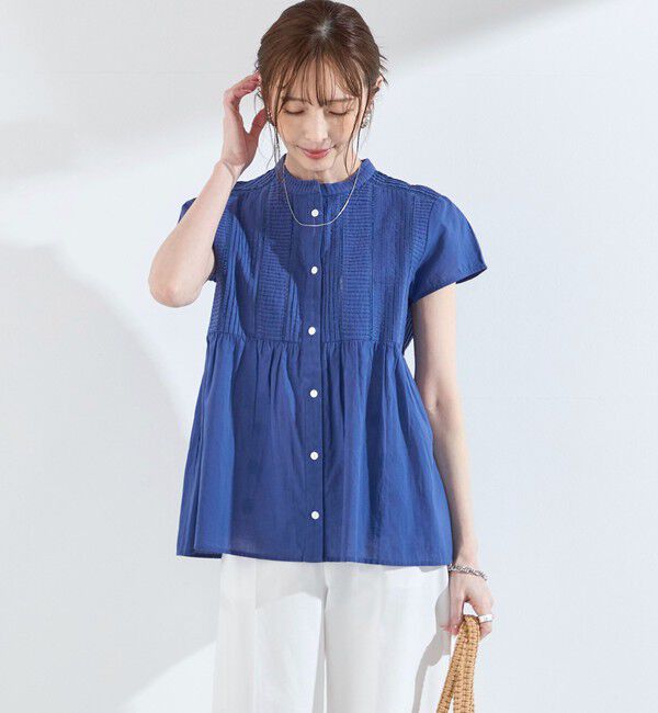 SHIPS Colors 「SHIPS Colors:〈手洗い可能〉コットン ピンタック ジョイント シャツ2◇」|シャツ・ブラウス|