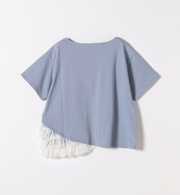 SHIPS any「《追加予約》SHIPS any:〈洗濯機可能〉レース ヘム アシンメトリー ショートスリーブ TEE」|Tシャツ・カットソー|