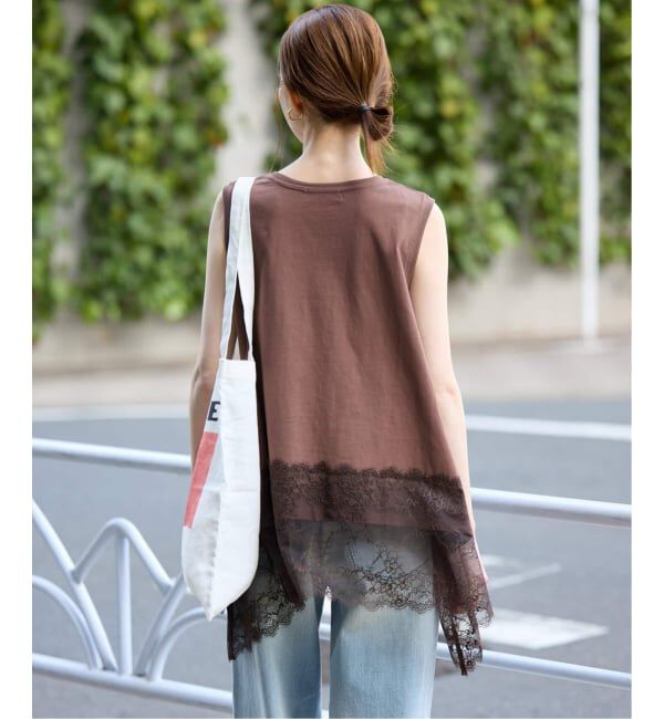 SLOBE IENA「《追加》レースコンビノースリカットソー」|Tシャツ・カットソー|