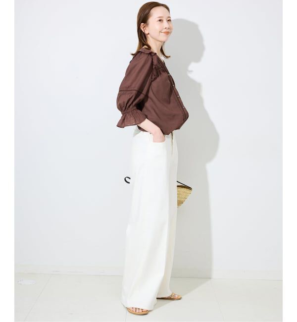 SLOBE IENA「《WEB限定/追加2予約》コットンレーヨンレースブラウス」|シャツ・ブラウス|