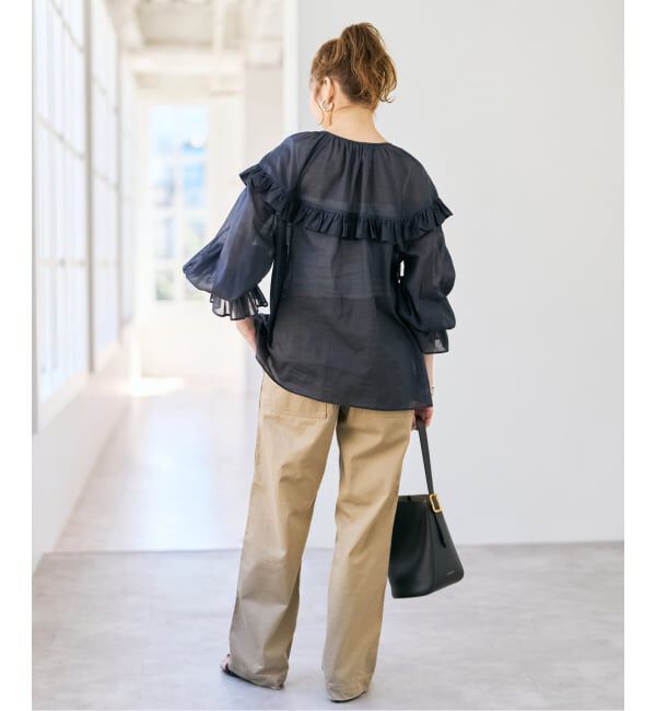 Spick and Span「コットンラミーローンフリルブラウス」|シャツ・ブラウス|