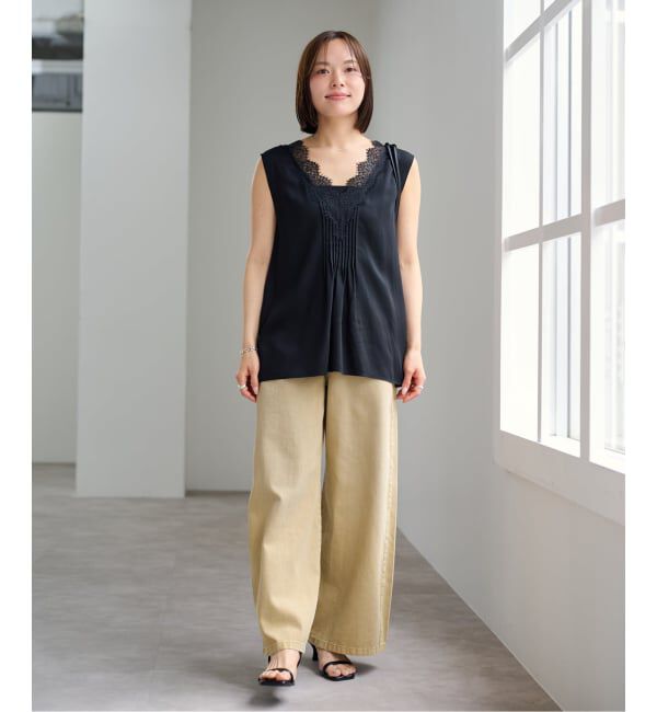 U by SPICK&SPAN「《接触冷感》ピンタックレースブラウス」|シャツ・ブラウス|