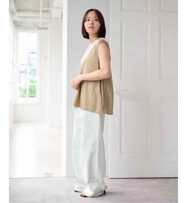 U by SPICK&SPAN「《接触冷感》ピンタックレースブラウス」|シャツ・ブラウス|