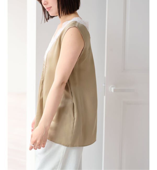 U by SPICK&SPAN「《接触冷感》ピンタックレースブラウス」|シャツ・ブラウス|