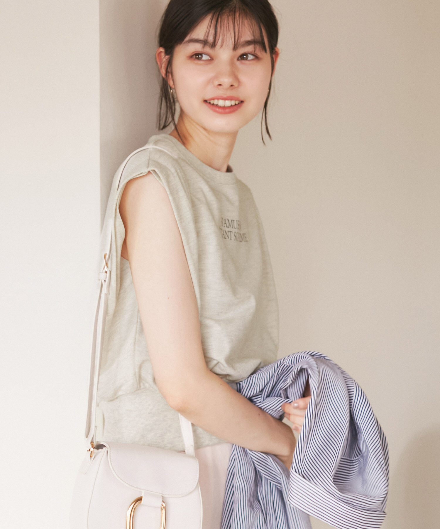 ROPE' PICNIC R「汗染み防止/バックスリットフレンチスリーブミニ裏毛プルオーバー」|スウェット・ジャージ|