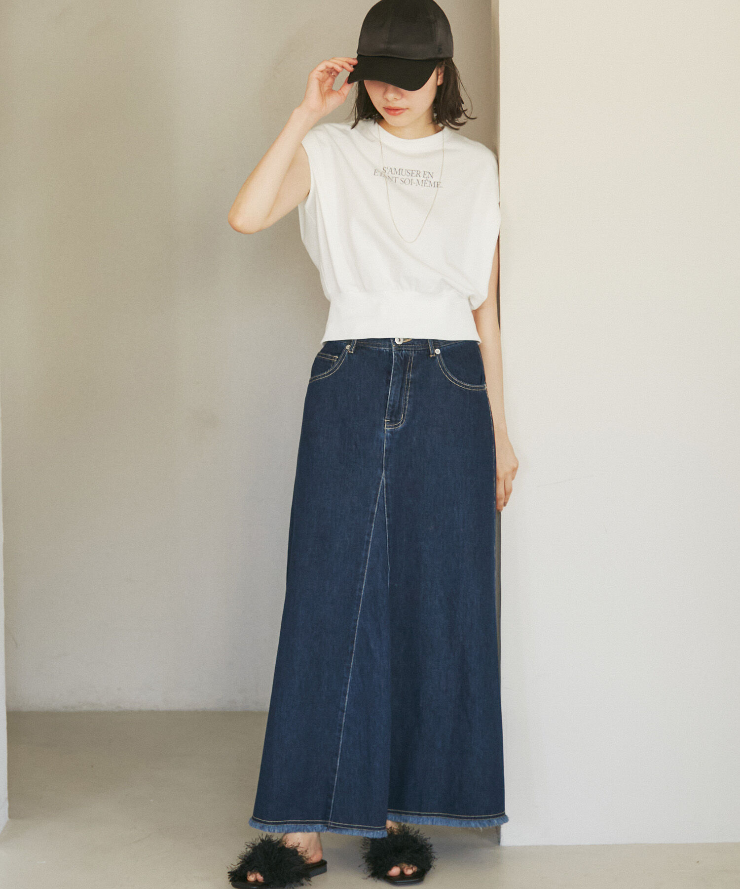ROPE' PICNIC R「汗染み防止/バックスリットフレンチスリーブミニ裏毛プルオーバー」|スウェット・ジャージ|