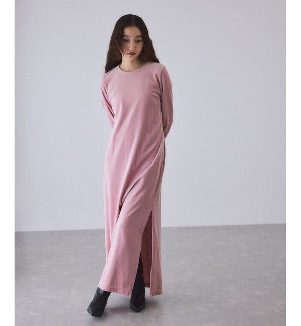ADAM ET ROPE'「ベロア BOTANICAL DYED DRESS」|ワンピース|