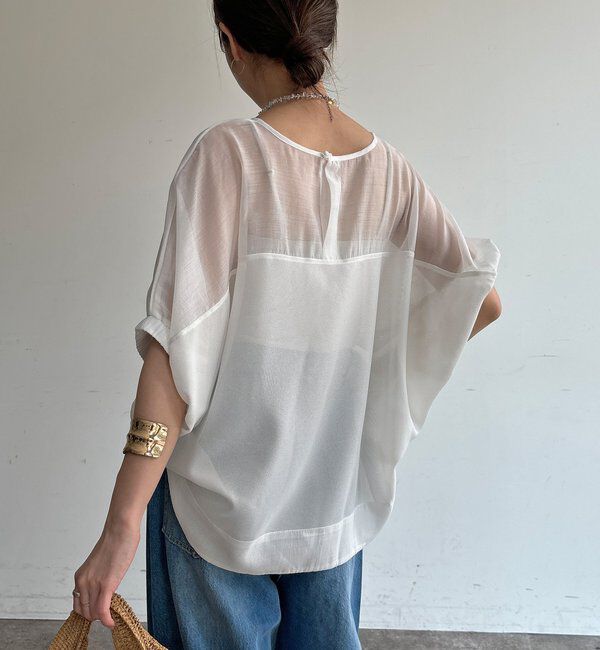  「【WEB限定】メッシュシフォントップス」|Tシャツ・カットソー|