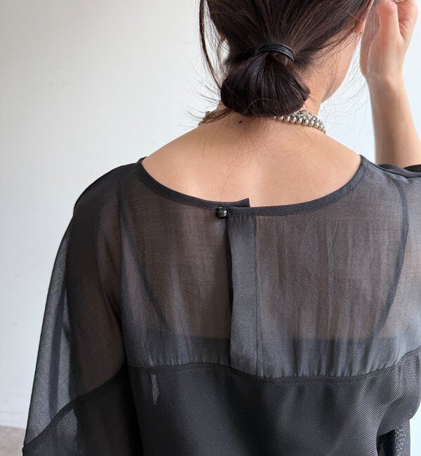 「【WEB限定】メッシュシフォントップス」|Tシャツ・カットソー|