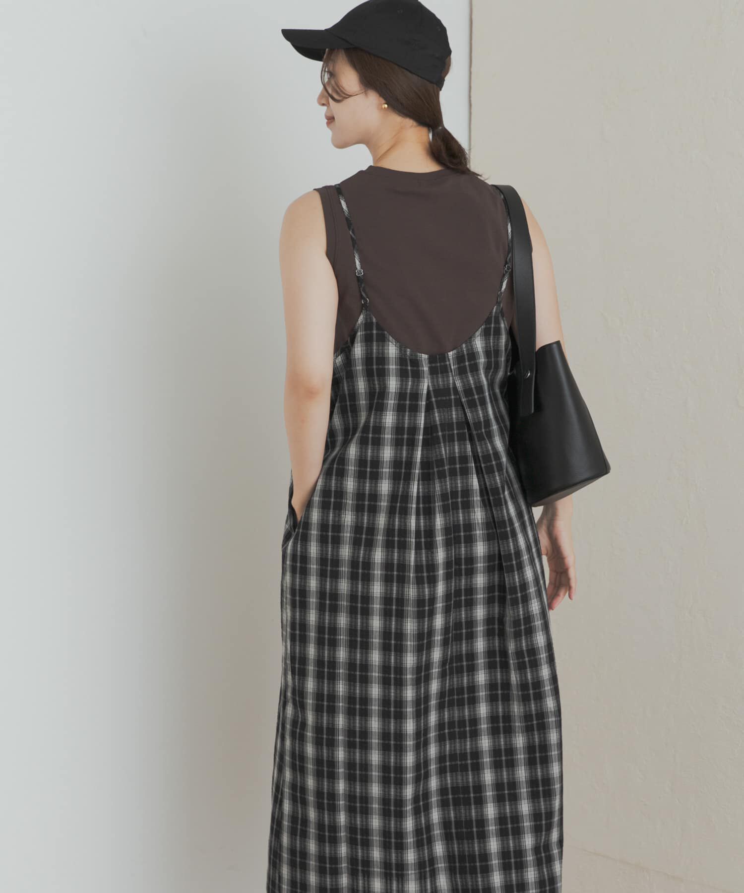 URBAN RESEARCH DOORS「チェックキャミワンピース」|ワンピース|
