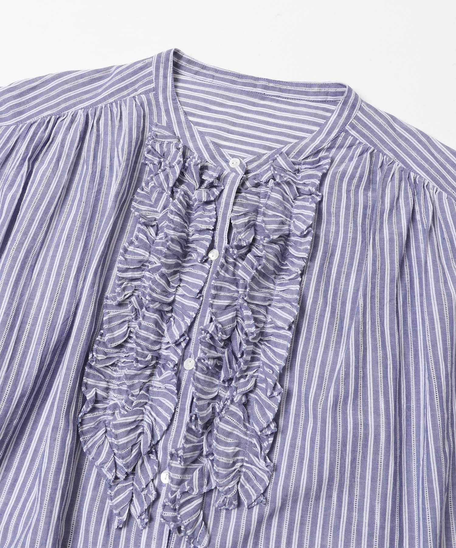 Sonny Label 「ドビーストライプフリルフレンチシャツ」|シャツ・ブラウス|