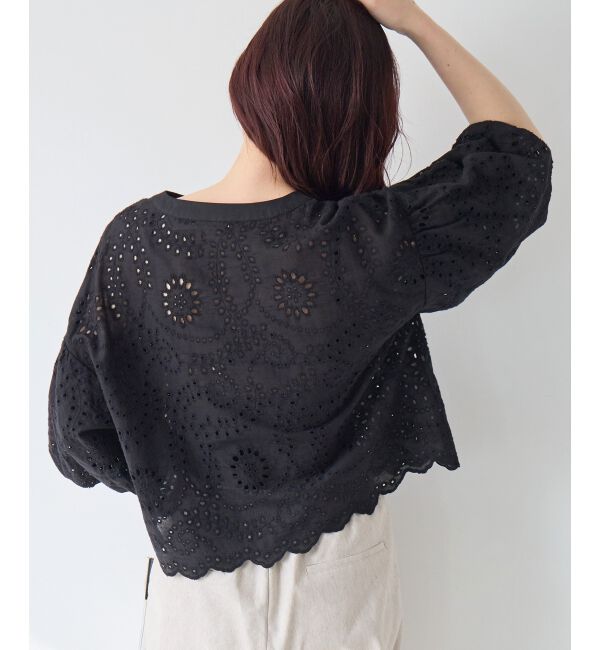  「カットワーク刺繍バルーンスリーブブラウス」|シャツ・ブラウス|