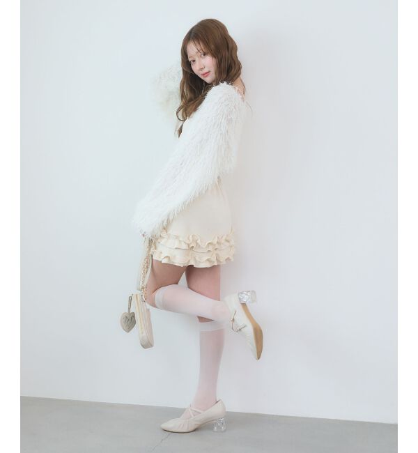  「フワフワフリンジカーデ＆キャミセット」|カーディガン|
