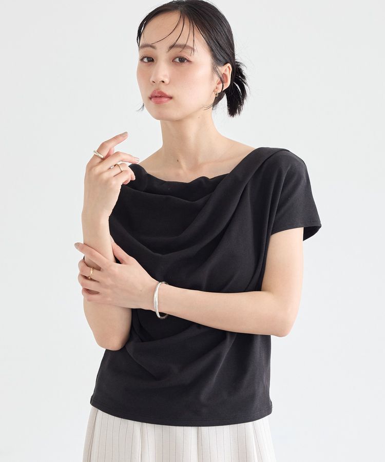 earth music&ecology「フレンチスリーフドレーププルオーバー」|Tシャツ・カットソー|Black