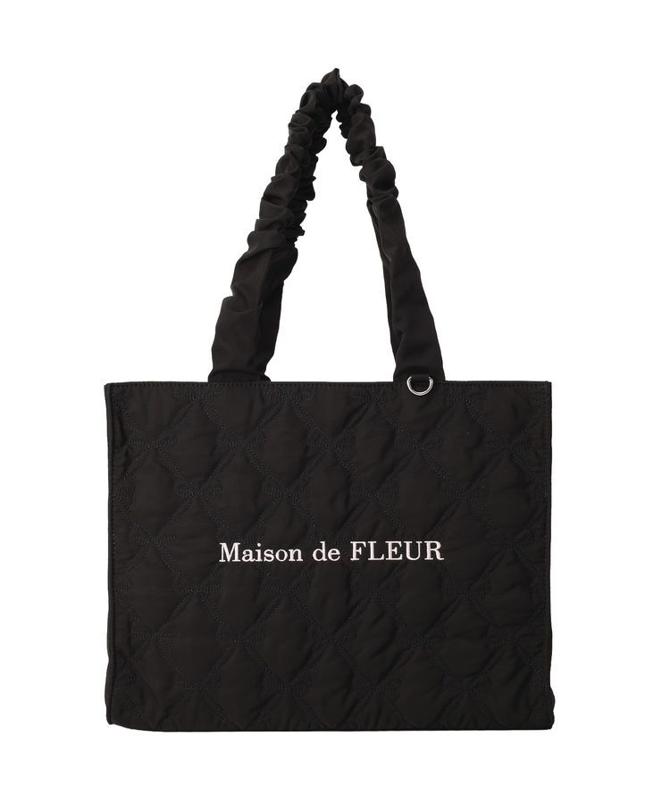 Maison de FLEUR「ギャザーハンドルリボンキルティングトート」|トートバッグ|