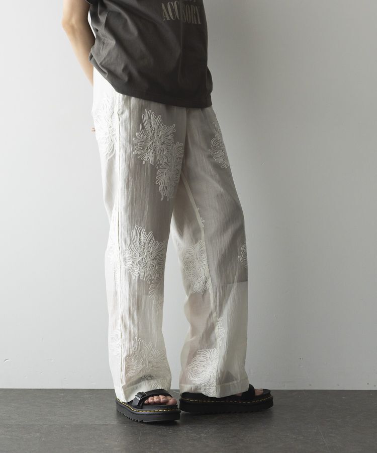 GARAGE OF GOOD CLOTHING「シアー刺繍ドロストストレートパンツ」|その他|