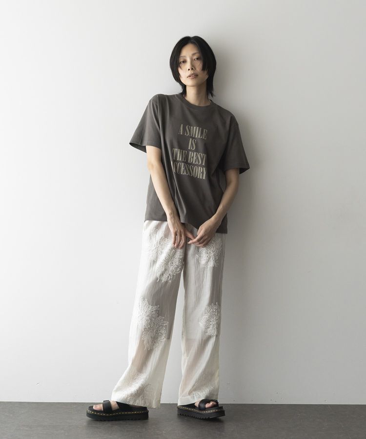 GARAGE OF GOOD CLOTHING「シアー刺繍ドロストストレートパンツ」|その他|