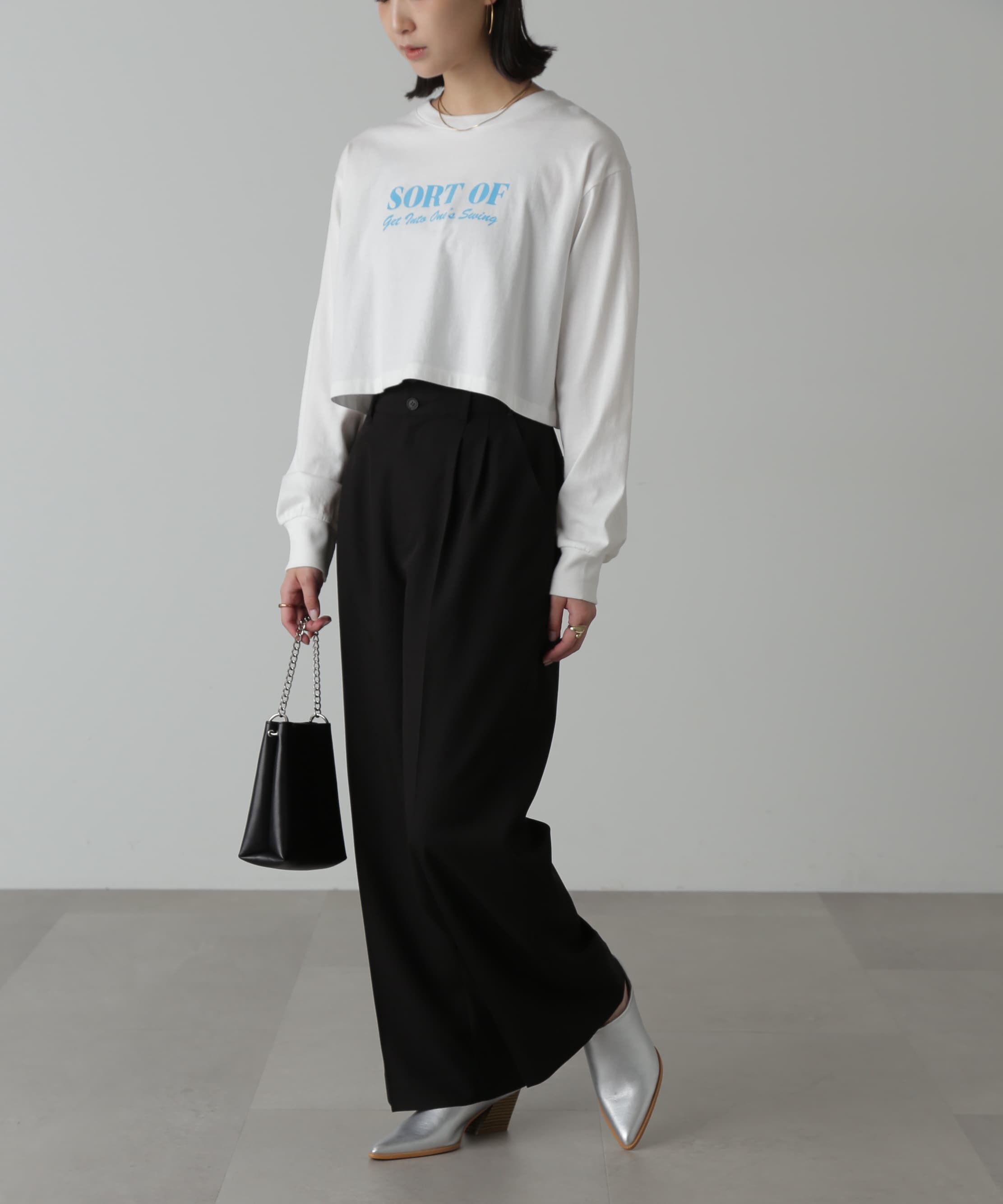  「フロッキープリントロングTシャツ」|Tシャツ・カットソー|