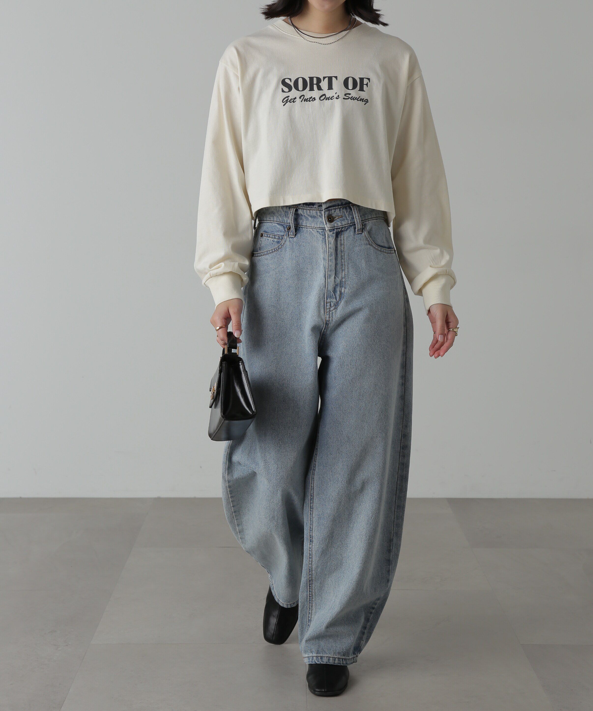  「フロッキープリントロングTシャツ」|Tシャツ・カットソー|