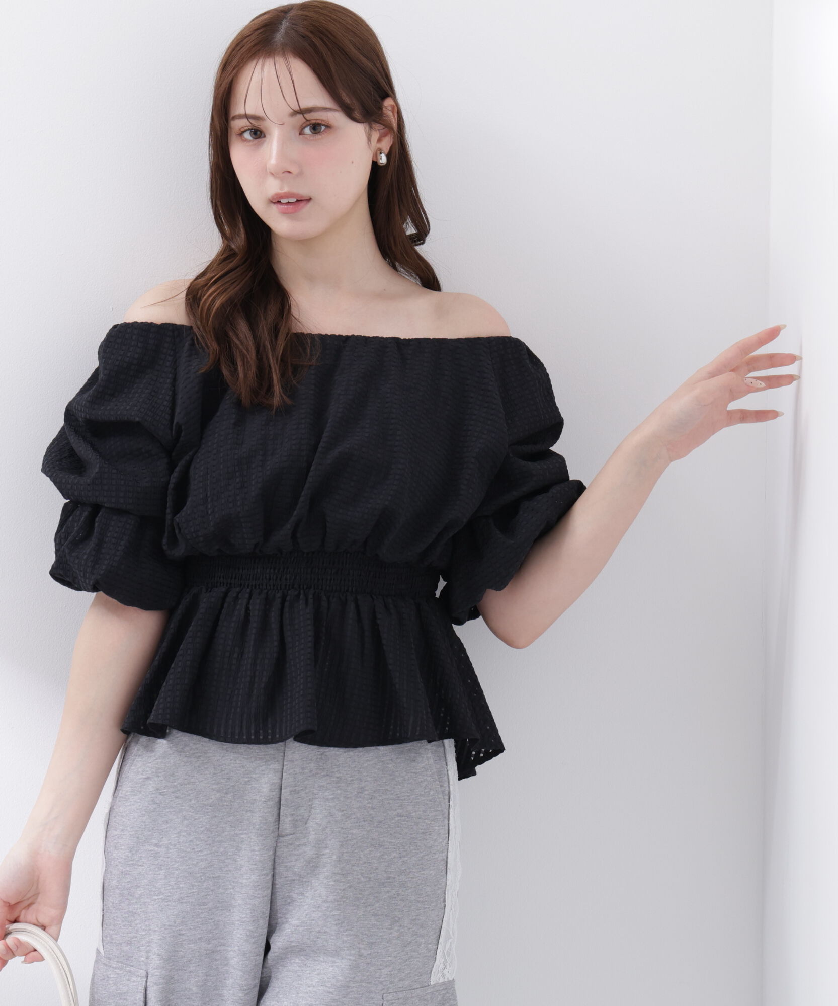 PROPORTION BODY DRESSING「＜中川紅葉さん着用＞〈a/mie〉2wayオフショルフィッシュテールブラウス」|シャツ・ブラウス|