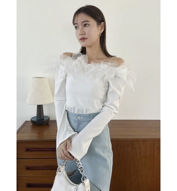 dazzlin「オフショルリボンカットトップス」|Tシャツ・カットソー|