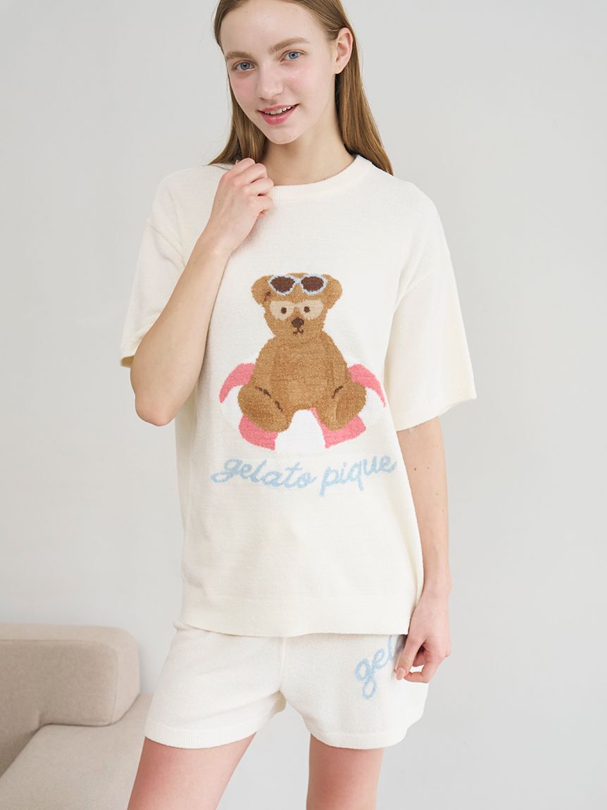 gelato pique「【ONLINE限定】サマーベアジャガードプルオーバー&ロゴジャガードショートパンツセット」|ルームウェア|