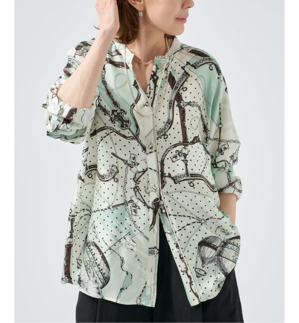 VERMEIL par iena「manipuri マニプリ ロングシャツ 別注 ビットバルーン」|シャツ・ブラウス|