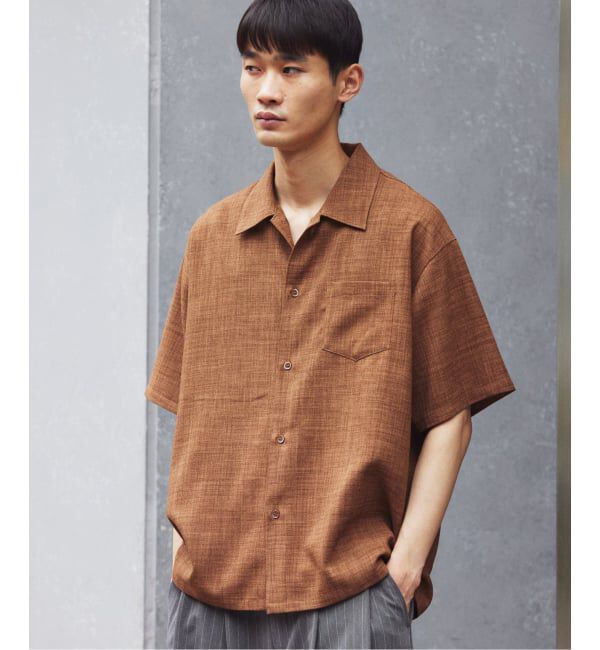 JOURNAL STANDARD relume「テックキャンバス レギュラーカラー 半袖シャツ(セットアップ対応可能)」|シャツ・ブラウス|ブラウン B