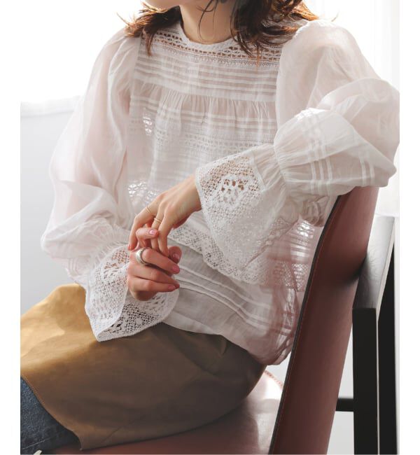 Spick and Span「ne Quittez pas / ヌキテパ 別注Pintuck & Lace Blouse*」|シャツ・ブラウス|